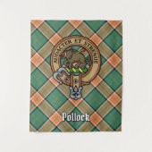 Clan Pollock Crest over Tartan Wandkleed (Voorkant)