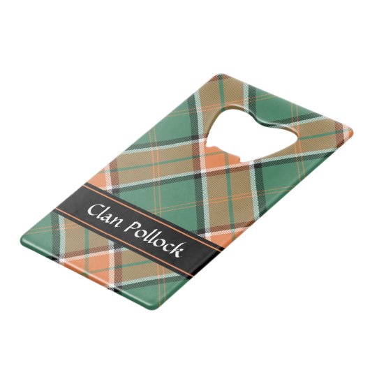 Clan Pollock Crest sur Tartan (Dos Angle)