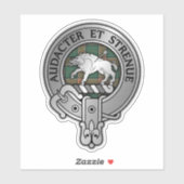 Clan Pollock Crest & Tartan Sticker (Vel)