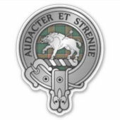 Clan Pollock Crest & Tartan Sticker (Voorkant)