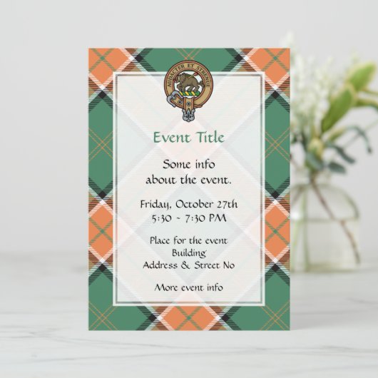 Clan Pollock Crest Uitnodiging (Staand voorkant)