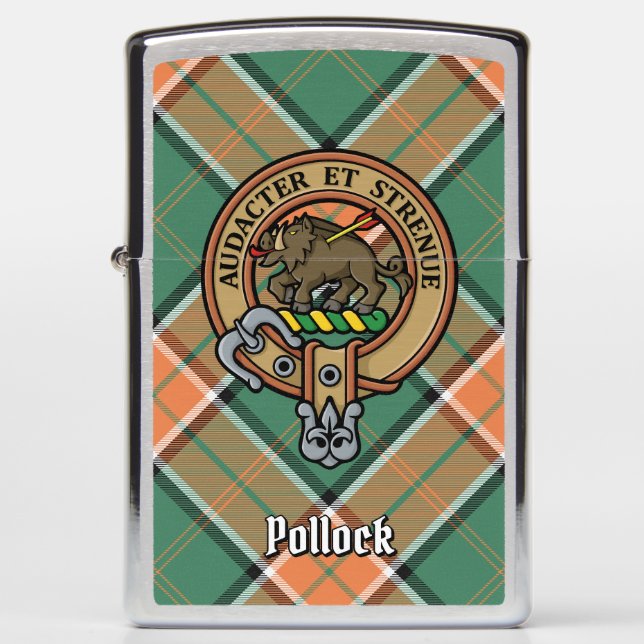 Clan Pollock Crest Zippo Lighter (Voorkant)