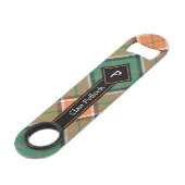 Clan Pollock Tartan Bar Key Speed Flessenopener (Voorkant Gekanteld)