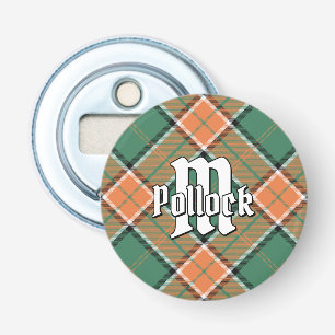 Clan Pollock Tartan Bottle Open Button Flesopener