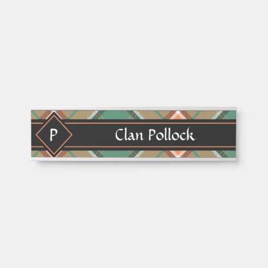 Clan Pollock Tartan Deurbord Deurbordje (Voorkant)