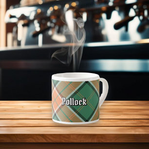 Clan Pollock Tartan Espresso Cup Kop