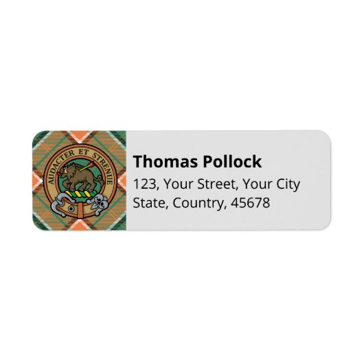 Clan Pollock Tartan Label (Voorkant)