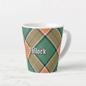 Clan Pollock Tartan Latte Mug (Angle droit)