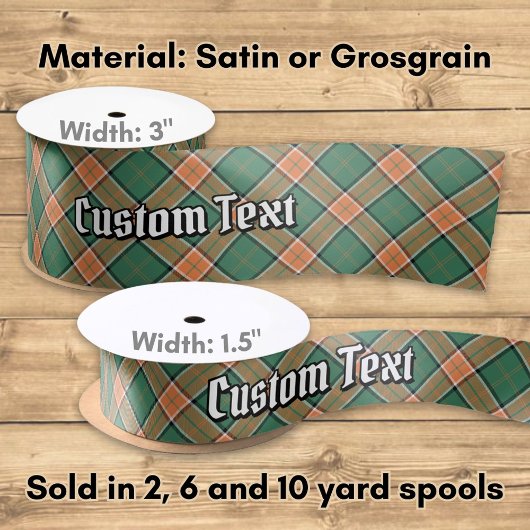 Clan Pollock Tartan Satin Ribbon Lint