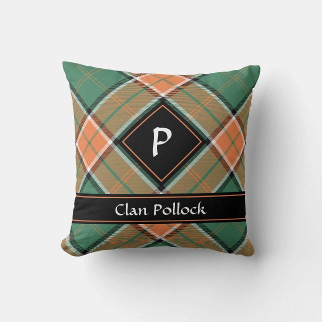 Clan Pollock Tartan Sierkussen (Voorkant)