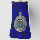 Clan Ralston Crest & Tartan op Thistle Golfheadcover (Draai 90)