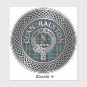 Clan Ralston Crest & Tartan Sticker (Vel)