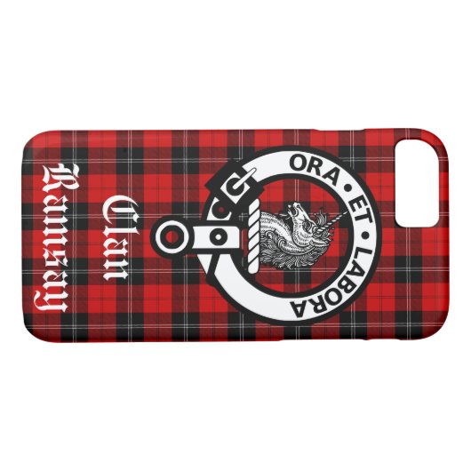 Clan Ramsay Crest Badge en Tartan  Case-Mate iPhone Case (Achterkant (Horizontaal))