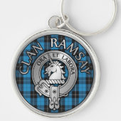 Clan Ramsay Crest & Hunting Tartan Knot Sleutelhanger (Voorkant)