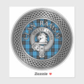 Clan Ramsay Crest & Hunting Tartan Knot Sticker (Vel)
