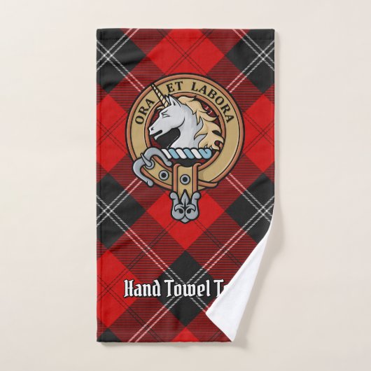 Clan Ramsay Crest over Red Tartan Bad Handdoek (Handdoek)