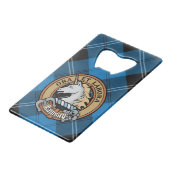 Clan Ramsay Crest sur Blue Hunter Tartan (Devant Angle)