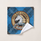 Clan Ramsay Crest sur Blue Hunter Tartan (Gant de toilette)