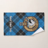 Clan Ramsay Crest sur Blue Hunter Tartan (Serviette à main)