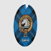 Clan Ramsay Crest sur Blue Hunter Tartan (devant)