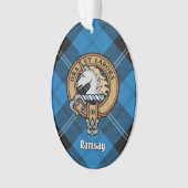 Clan Ramsay Crest sur Blue Hunter Tartan (devant)