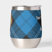 Clan Ramsay Crest sur Blue Hunter Tartan (Gauche)