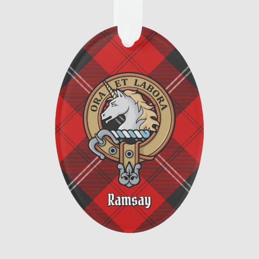 Clan Ramsay Crest sur Red Tartan (devant)