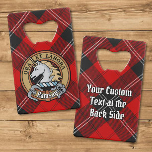Clan Ramsay Crest sur Red Tartan