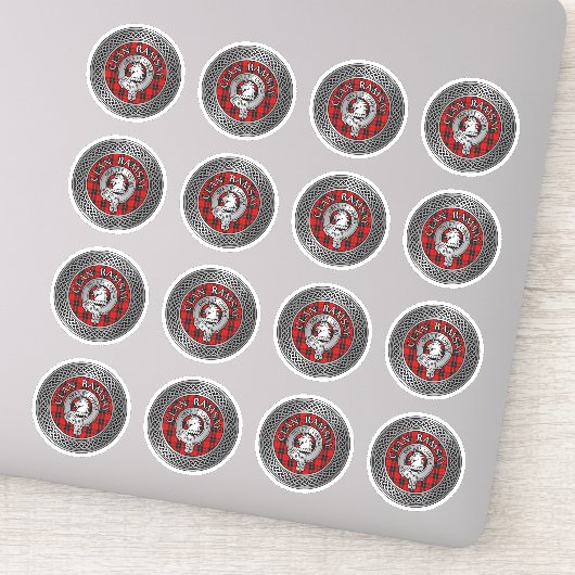 Clan Ramsay Crest & Tartan Knot Sticker (Detail)