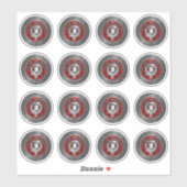 Clan Ramsay Crest & Tartan Knot Sticker (Vel)