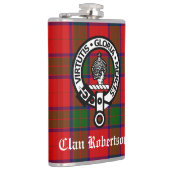 Clan Robertson Crest Badge & Tartan Heupfles (Rechts)