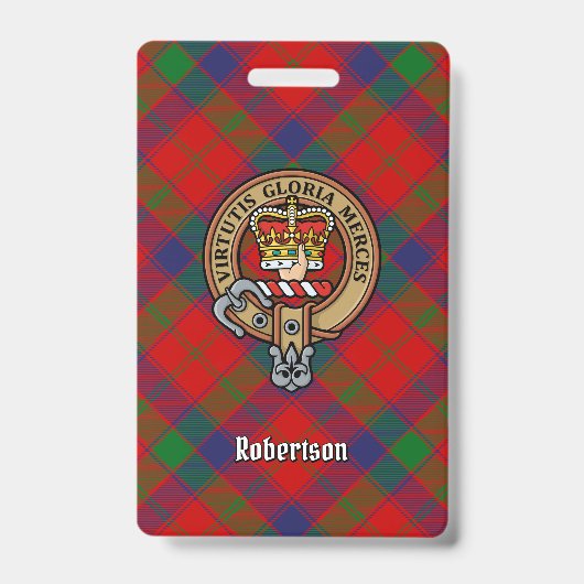 Clan Robertson Crest over Tartan Badge (Voorzijde)