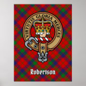 Clan Robertson Crest over Tartan Poster (Voorkant)