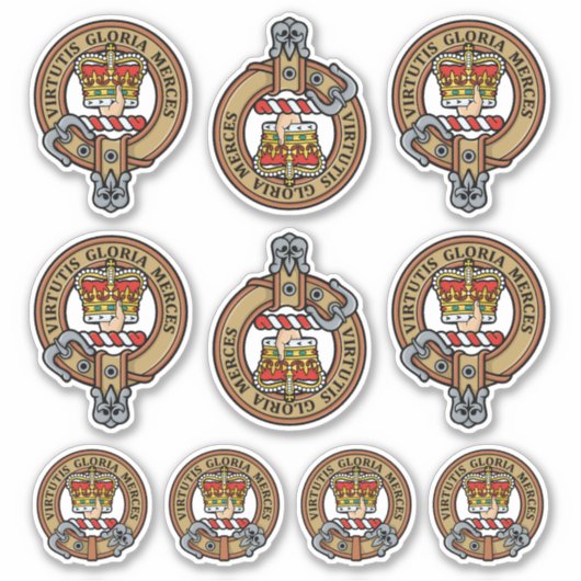 Clan Robertson Crest Sticker Set (Voorkant)