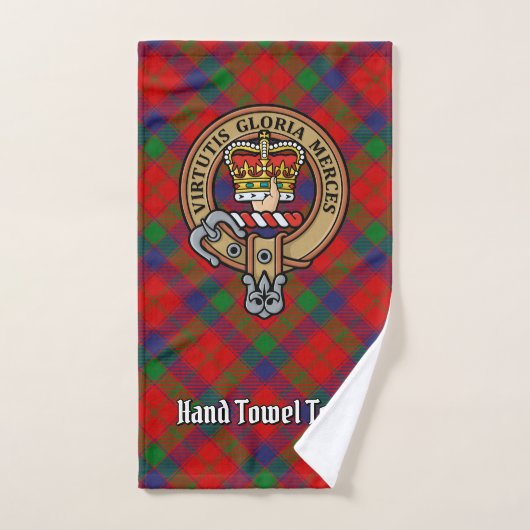 Clan Robertson Crest sur Tartan (Serviette à main)