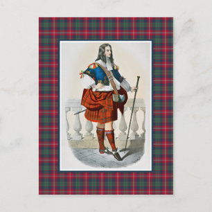 Clan Robertson  Illustratie Tartan Lijst Briefkaart
