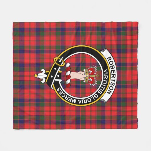 Clan Robertson Modern Tartan Pset Fleece Deken (Voorkant (Horizontaal))
