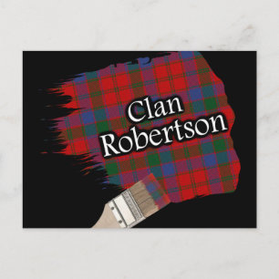 Clan Robertson Schotse Tartan verfborstel Briefkaart