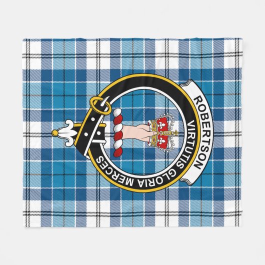 Clan Robertson Tartan Pset Fleece Deken (Voorkant (Horizontaal))