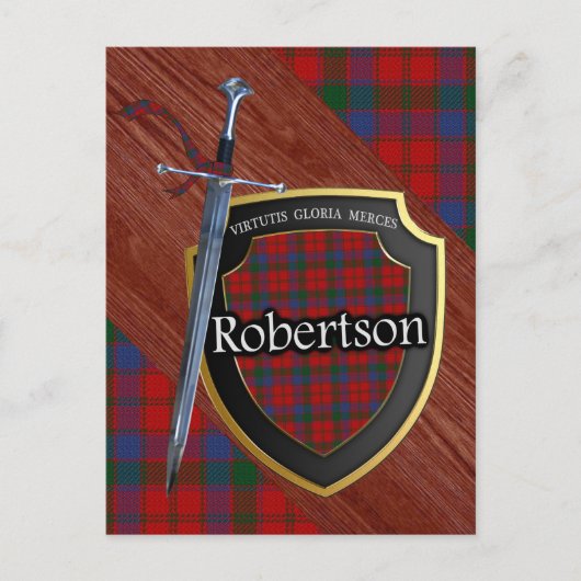 Clan Robertson Tartan Sword & Shield Briefkaart (Voorkant)