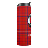 Clan Roos Crest Badge en Tartan Thermosbeker (Gedraaid links)