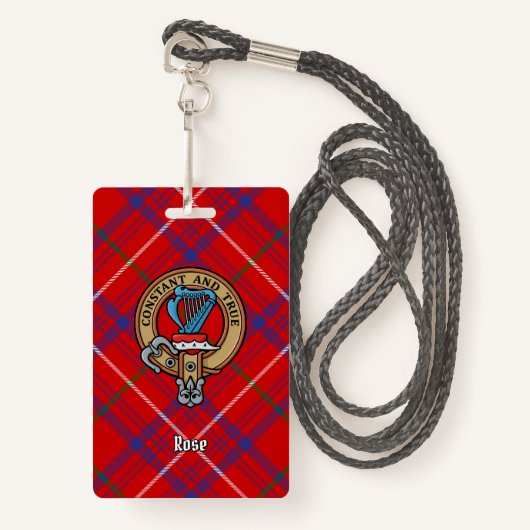 Clan Roos Crest over Tartan Badge (Voorkant met draagriem)