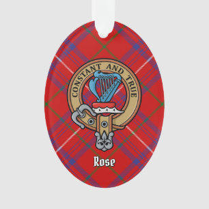 Clan Roos Crest over Tartan Ornament