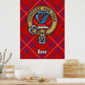 Clan Roos Crest over Tartan Poster (Keuken)