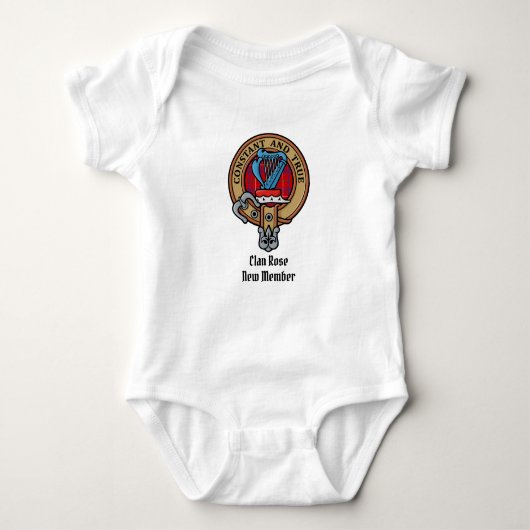 Clan Roos Crest over Tartan Romper (Voorkant)