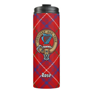 Clan Roos Crest over Tartan Thermosbeker