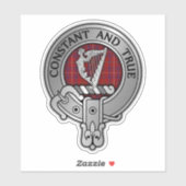 Clan Roos Crest & Tartan Sticker (Vel)