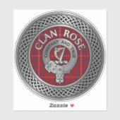 Clan Roos Crest & Tartan Sticker (Vel)