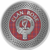 Clan Roos Crest & Tartan Sticker (Voorkant)