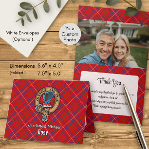 Clan Rose Wapen over Tartan